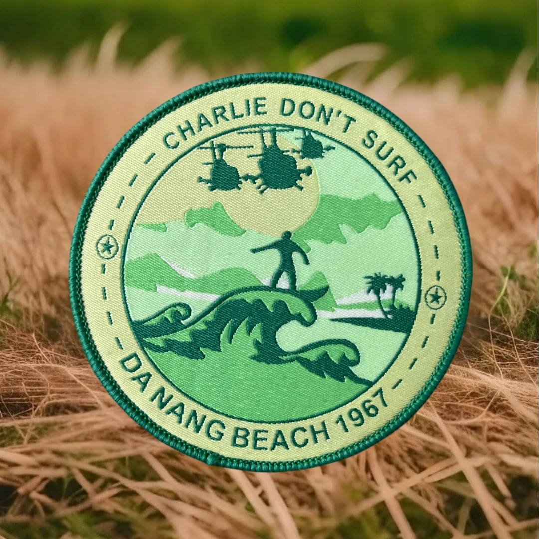Parche táctico tejido Vietnam Charlie Don't Surf para equipamiento - imagen 2
