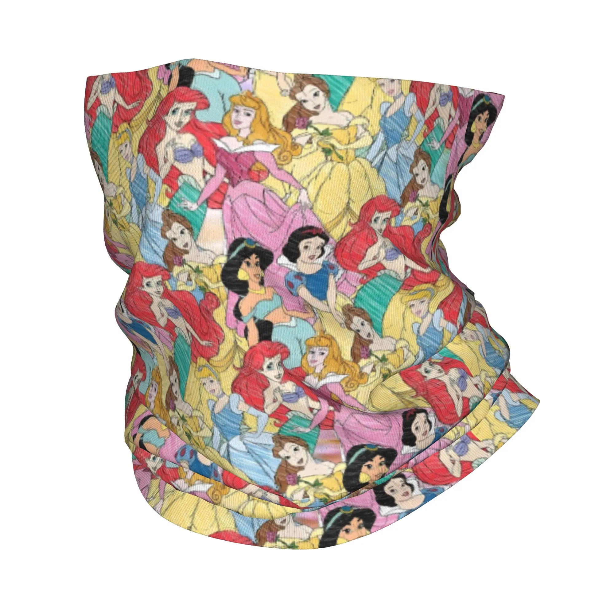 

Custom Cartoon S-Snow White Bandana Winter Neck Warmer Women Windproof Wrap Face Scarf for Hiking Princess Gaiter Headband