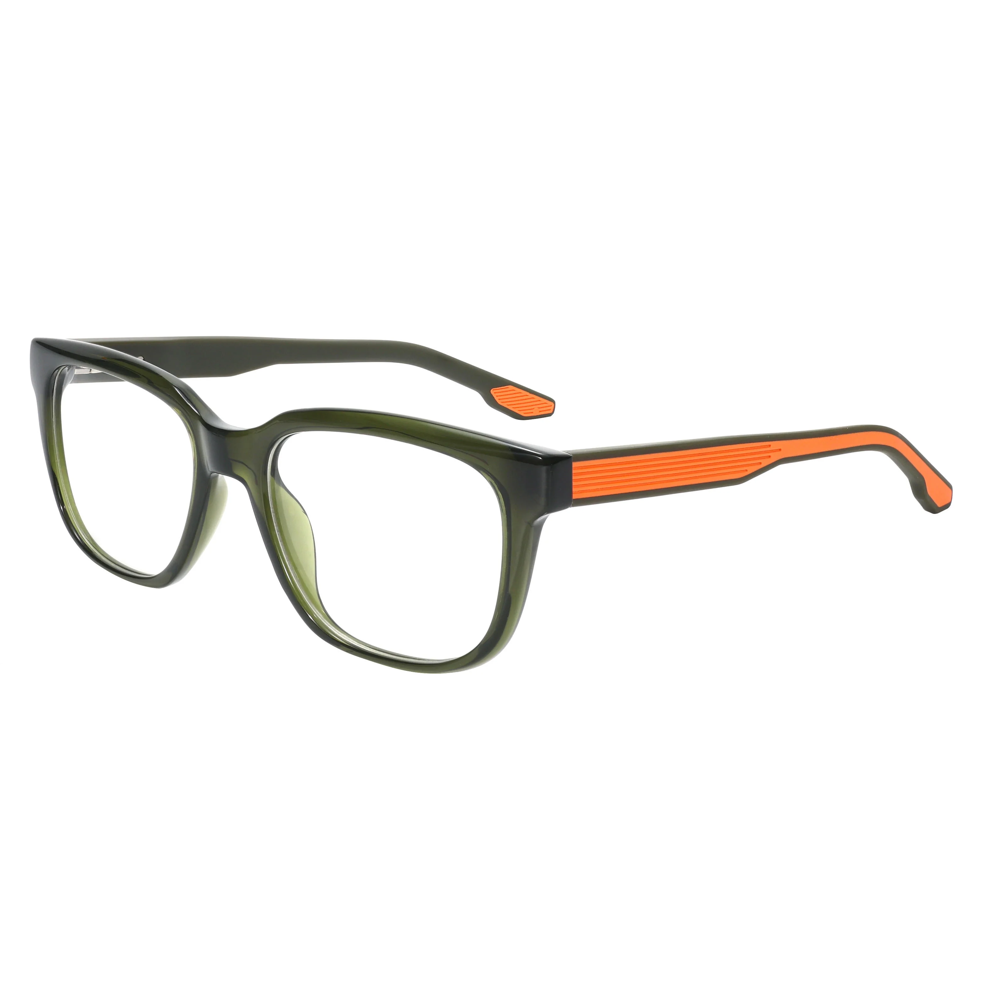 

VZONE High Quality Injection Glasses Rubber Temple Arms Square Acetate Frame Unisex Sports Eyewear for Daily Wear