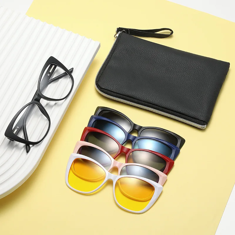 

2025 Women's Sunglasses, Fashionable, New Sunglasses Set with Colorful Adsorption Hanging Film, High Quality