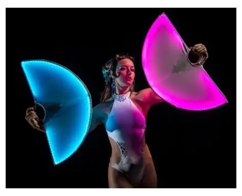 Party accessories Led light fan Stage dance show party nightclub Chinese style Holding fans outdoor christmas decoration 2022