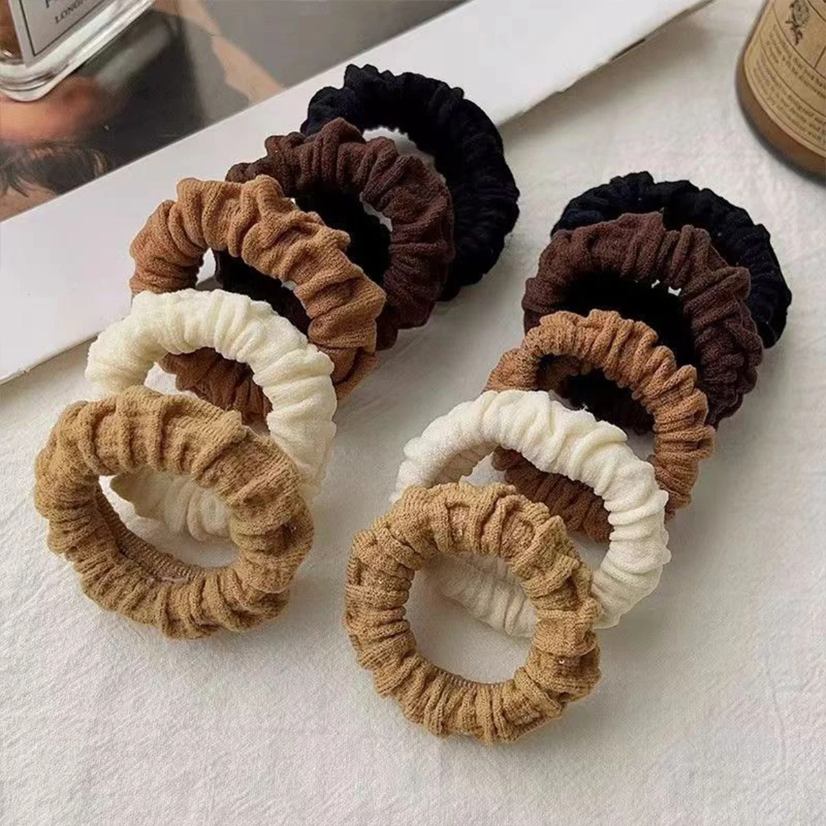 5pcs high ponytail balls head extra thick head rope hair tie super elastic seamless leather band hair ornament hair tie hair tie