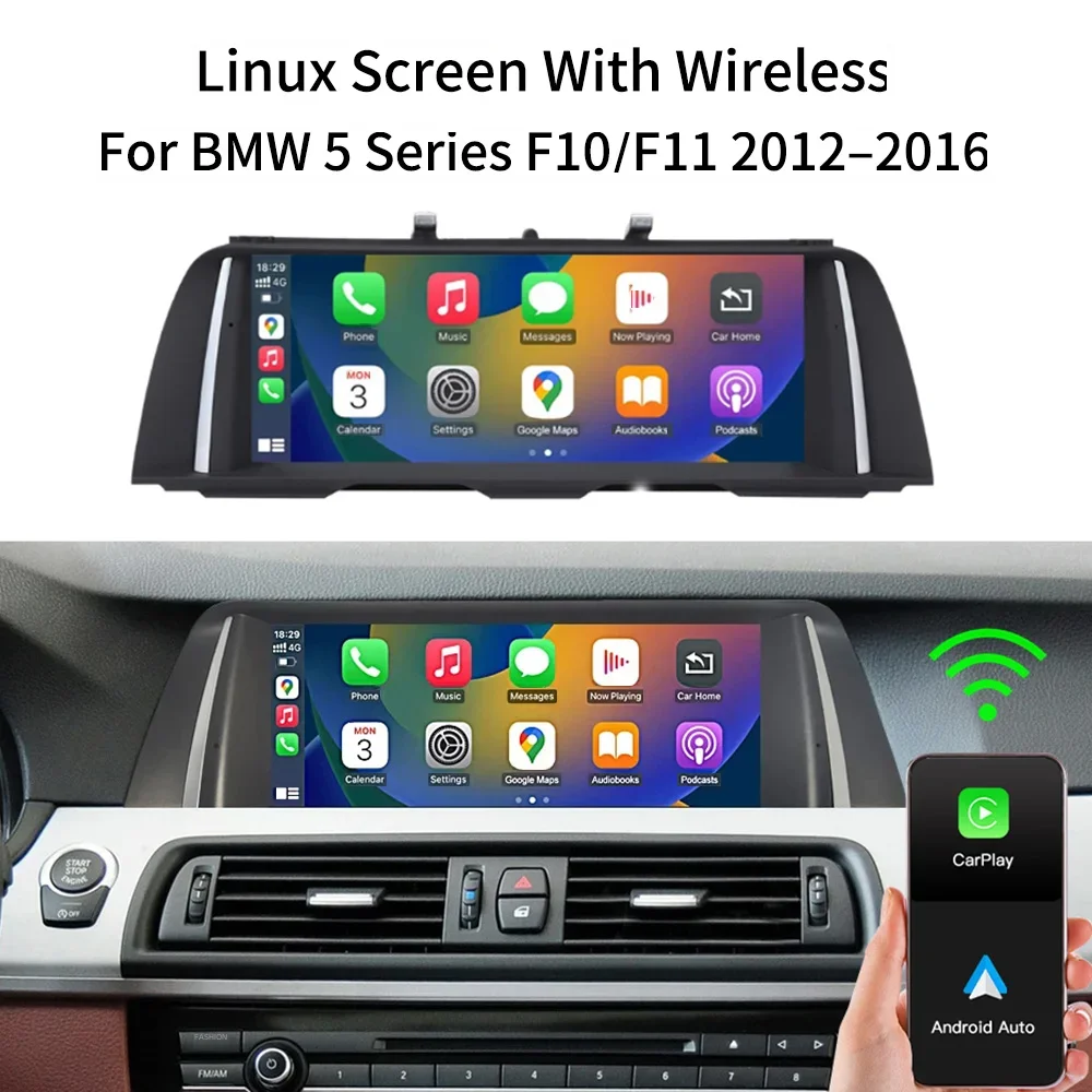 10.25 inch 1920*720 Multimedia Display For BMW 5 Series F10 F11 2011-2017 CIC NBT Touch Screen Wireless Carplay Android auto