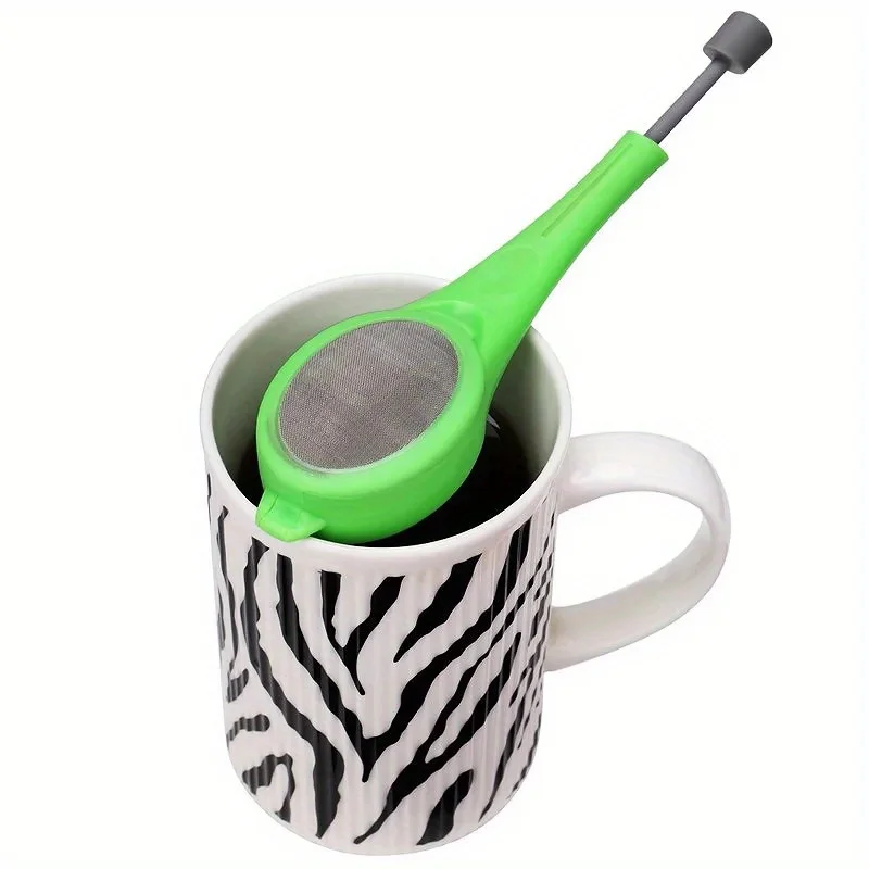 Plastic Tea & Coffee Infuser with Weighted Sinker, Reusable Rotating Steeping Filter for Rich Flavor, Tea Strainer Measuring Cup