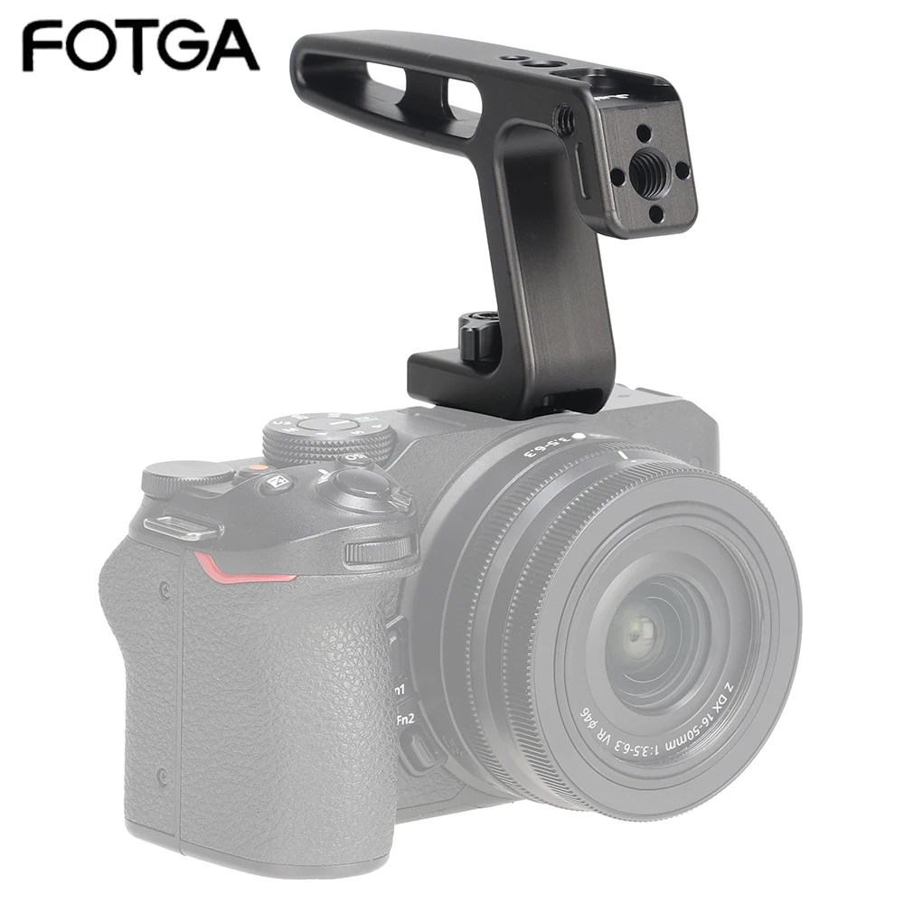 

FOTGA Camera Top Handle Mirrorless Handle Grip Camera Mini Cold Shoe Handle Adapter Mount Hand Held Stabilizer Vlog Shooting