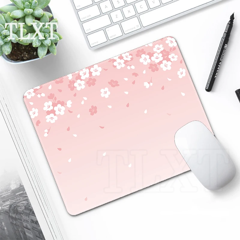 Tapis de souris rose Sakura, petit tapis de souris mignon, pour la maison, clavier, bureau, pour ordinateur portable, 20x25cm