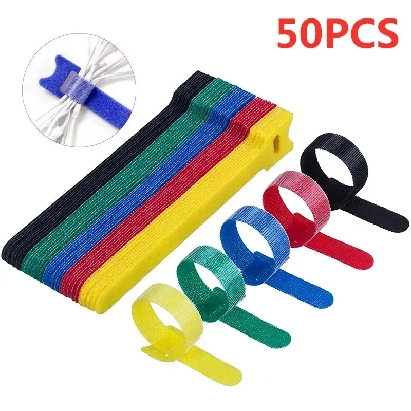 10/30/50 PCS Cable Organizer Reusable Hook Cable Ties Cable Management Cable Winder Charging Cable Protector Phone Accessories