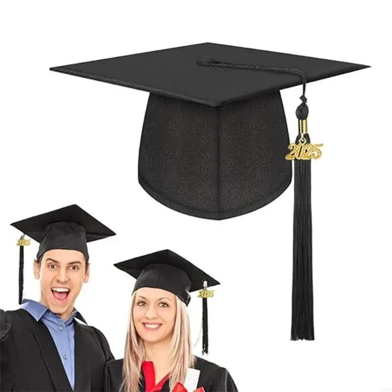 634C Graduation Party Hat High School Bachelor Graduation Hat with Tassels Cosplay for Adults and Youngsters