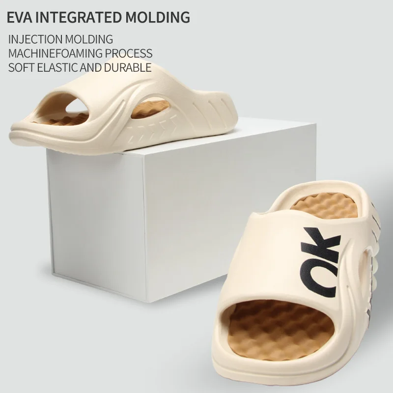 EVA Outdoor Trendy Slippers with Thick Sole and Anti Slip, Suitable for Both Men and Women's Beach Slippers at Home in Summer