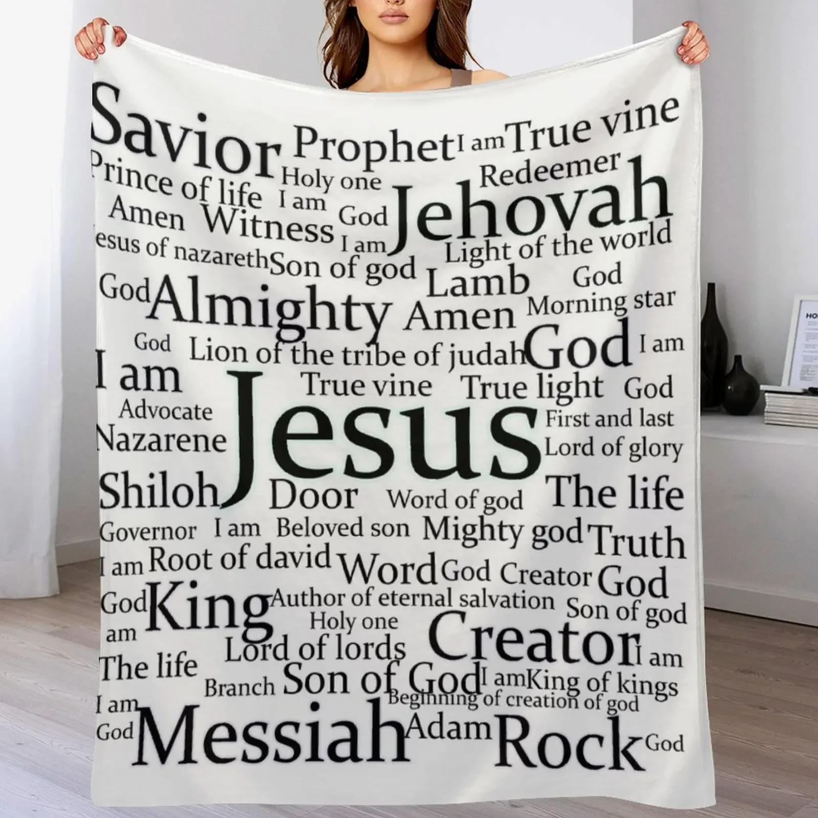 

The names of Jesus Throw Blanket Loose Decorative Beds Decoratives Blankets