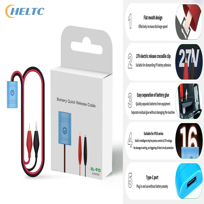 

RL-910 аккумуляторная клейкая линия для быстрой разборки, интерфейс TYPE-C для телефона 16, ремонт аккумуляторной линии для разделения градусов, инструмент