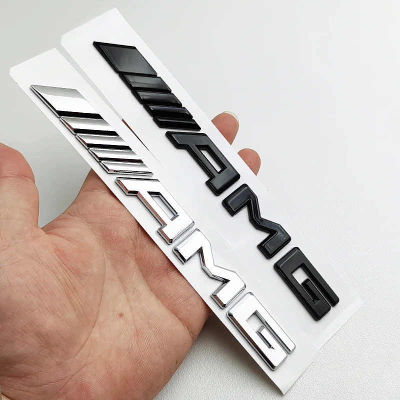 3D ABS Black Logo AMG Emblem Letters Car Trunk Badge For Mercedes Benz W204 W205 W176 W177 W212 W213 AMG Sticker Accessories