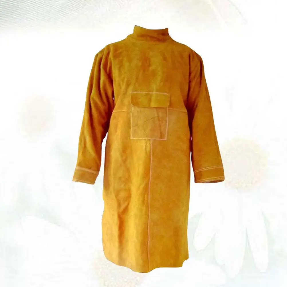 Welding Protective Heat Resistant Welding Coat Apron Durable Cowhide Workshop Uniforms Clothes