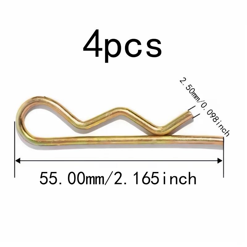 4 pcs 5.5 M2.5*55mm Hairpin Cotter Clips, Easy Install No Tools for Automotive Suspension, Multipurpose
