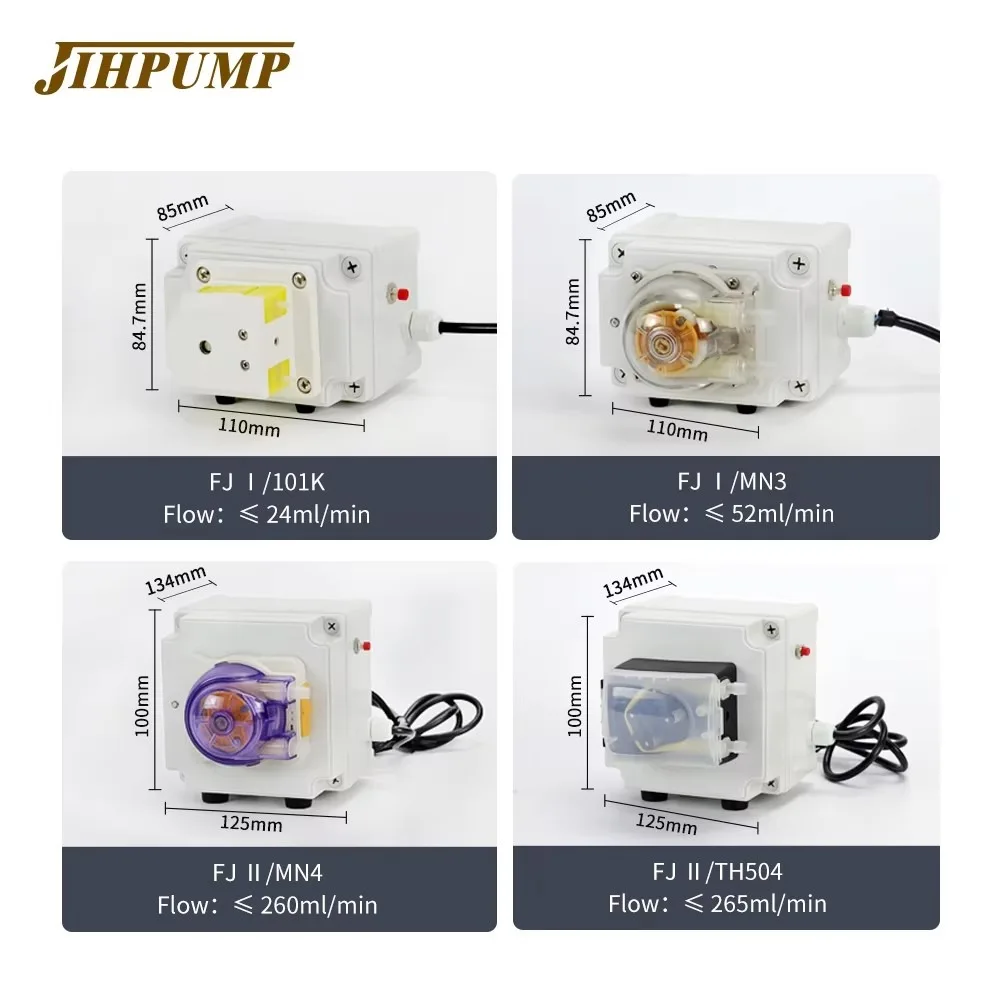 JIHPU Peristaltic Pump Dispenser 220V AC Liquid Filling Adjustable Flow High Precision for Lab Home Brewing