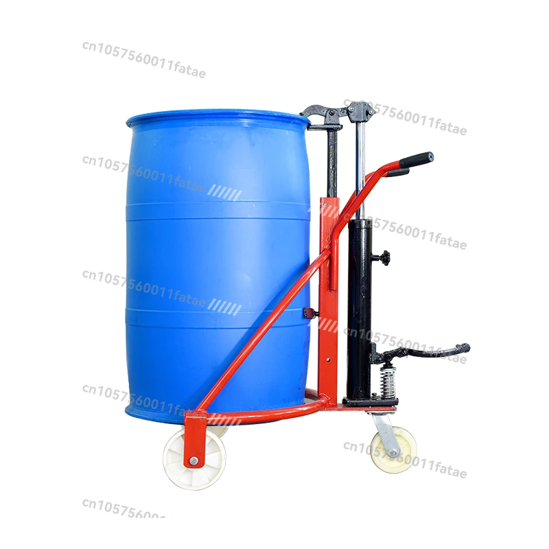 Manual Hydraulic Oil Drum Truck, Right Angle Round Drum, Iron Drum, Plastic Drum, Liquid Transfer, Loading and Unloading Truck