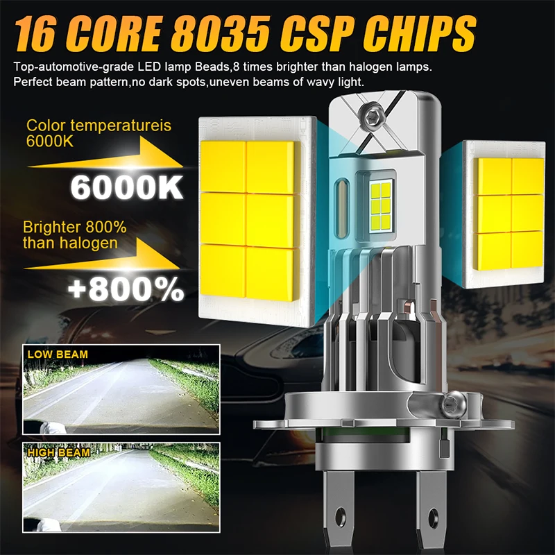 H7 H4 H1 Led Headlight Bulb 5300W Ultra Powerful 5300000LM Super White 6500K 12V Canbus H7 Car Lamp Error Free Turbo Light 12V