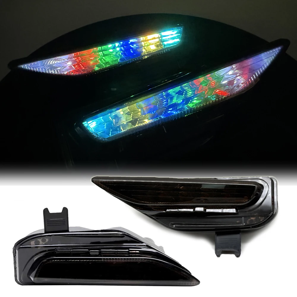 

For Infiniti Q50 LED Front Bumper Side Marker Grill Light Chasing RGB Indicator Daytime Running Lamp App Bluetooth Control