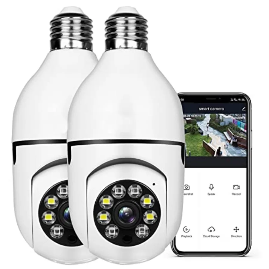 Light Bulb 1080P Security Wireless Camera Wifi Smart for home surveillance Screw into the E27 light bulb socket Spotlight Alarm