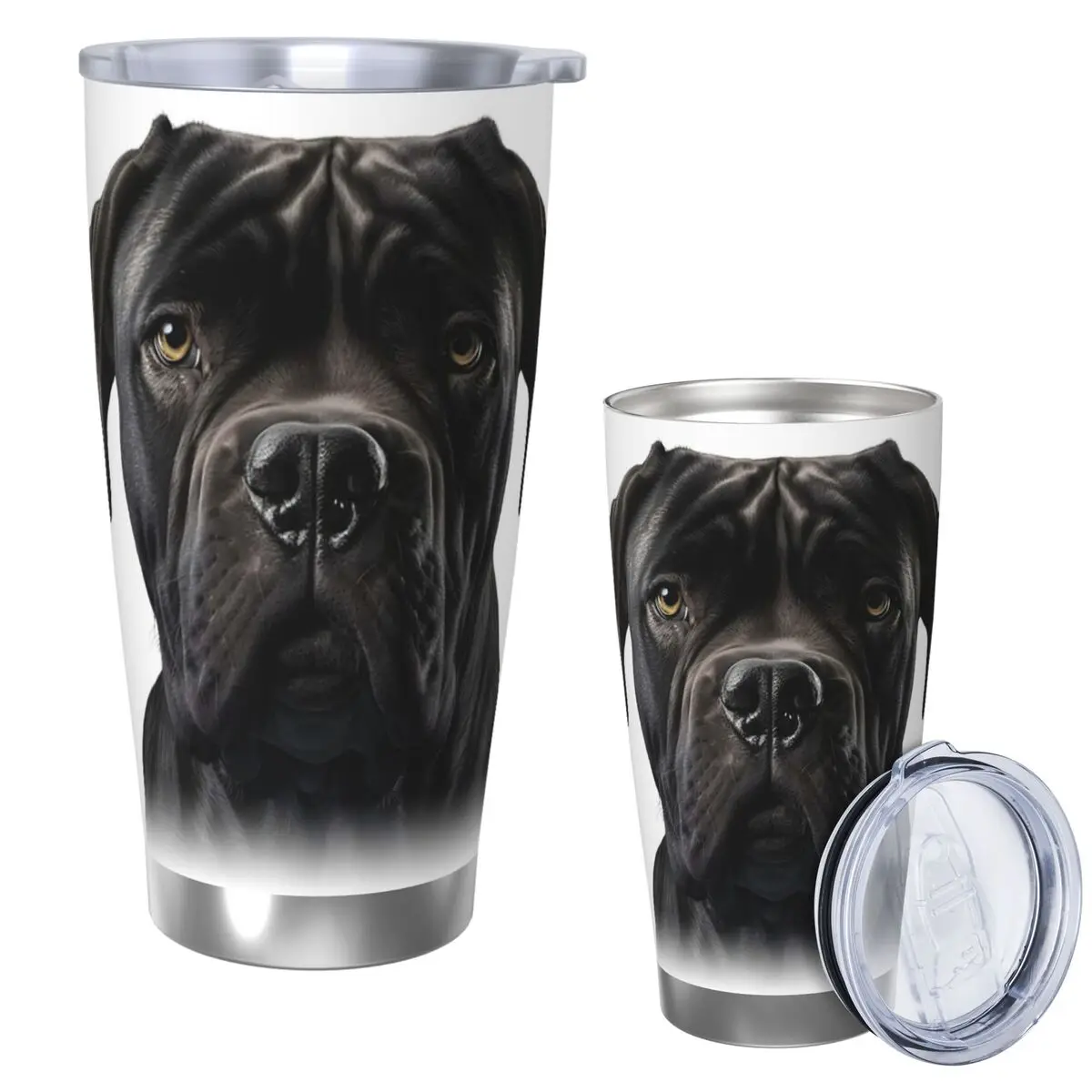 

Black Cane Corso Italian Mastiff Stainless Steel Tumbler Vacuum Insulated Mug Thermal Cold Cup Straws With Lid 20oz
