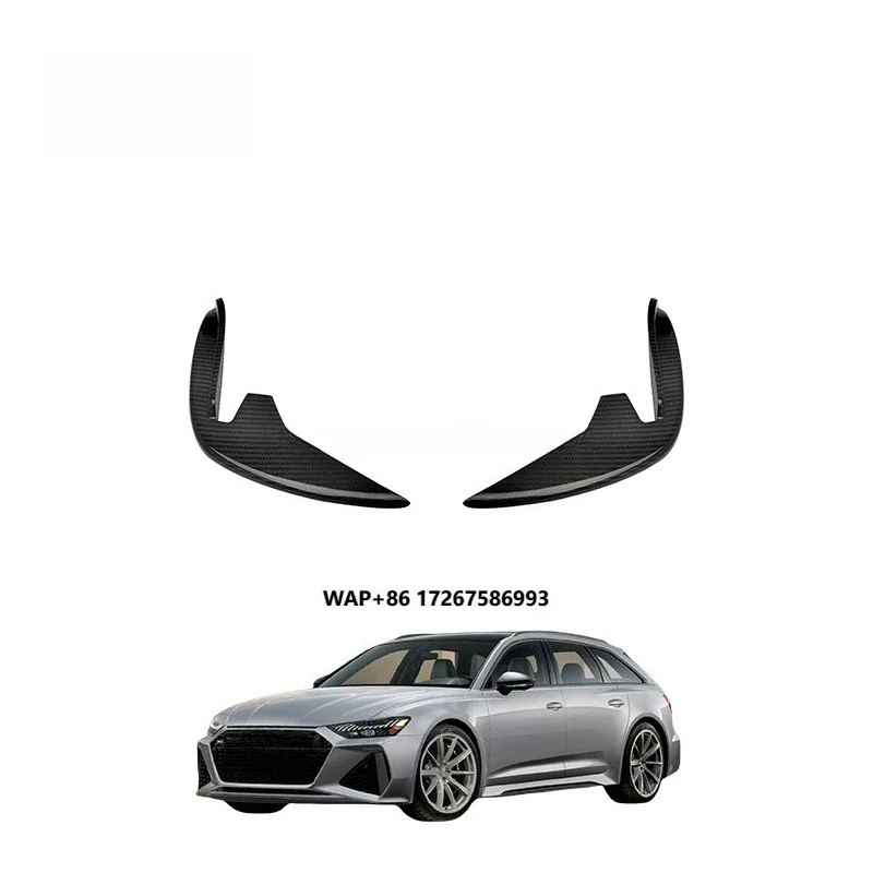 High Performance MSY Style Dry Carbon Fiber Front Bumper Canards for  RS6 Body Kit