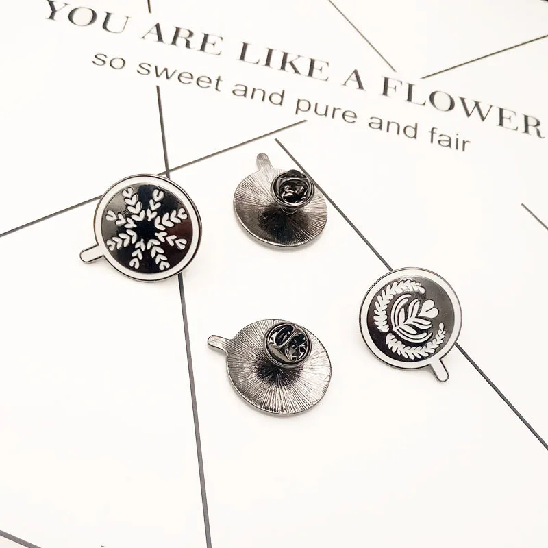 X225 الكرتون سوان دبابيس ، لطيف جولة منقوشة فنجان القهوة من دبابيس زر بروش معدني ، هدية المجوهرات بالجملة #2