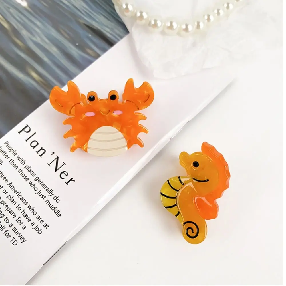 Lobster Cartoon Small Hair Claw Clip Acetate Whale Ocean Series Hairpin Hair Accessories Sea Horse Barrette Girls