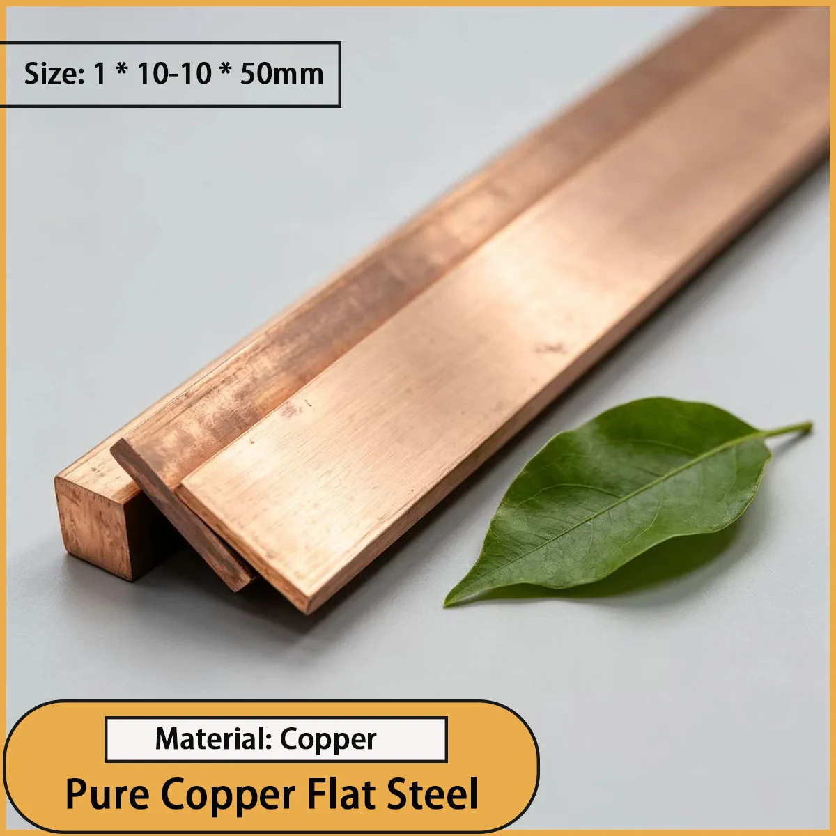 

Size 1 * 10-10 * 50mm pure copper flat steel is used for electrical conductivity, grounding engineering,electrical equipment,etc