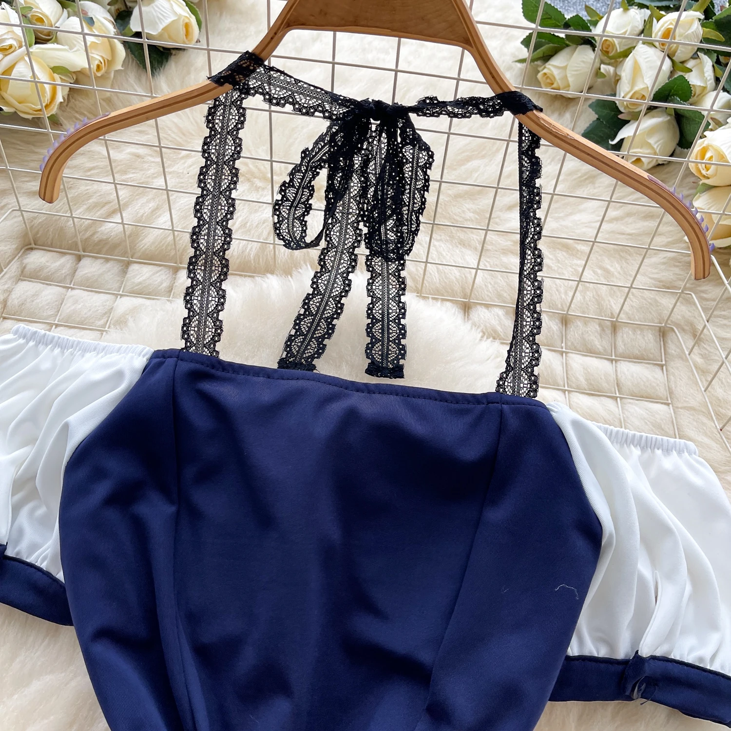 Chic vintage slash neck halter slim Elegante fata moda coreana Boho Sundress abbigliamento donna