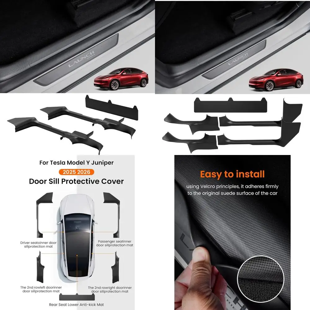 

Защитная накладка на переднюю и заднюю центральную консоль для Tesla Model Y Juniper 2025–2026 — прочный черный ТПЭ, устойчивый к царапинам и