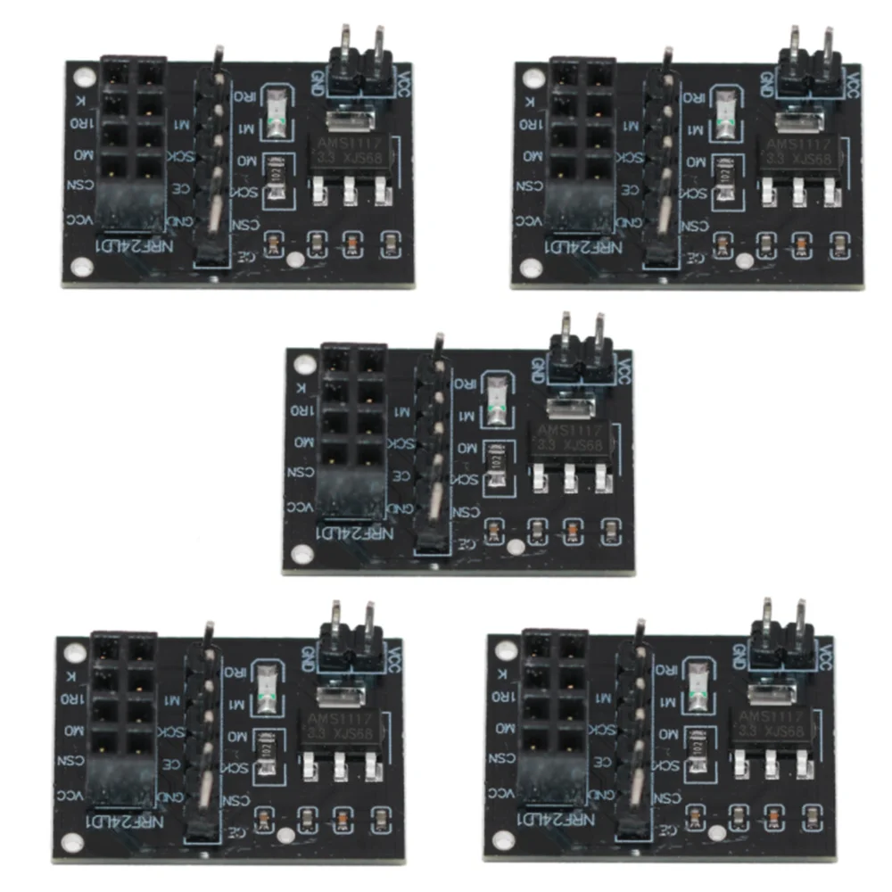 ABAN 5Pcs NRF24L01 Wireless Adapter Module 3.3V New Socket Adapter Plate Board for 8Pin for NRF24L01 Wireless Module