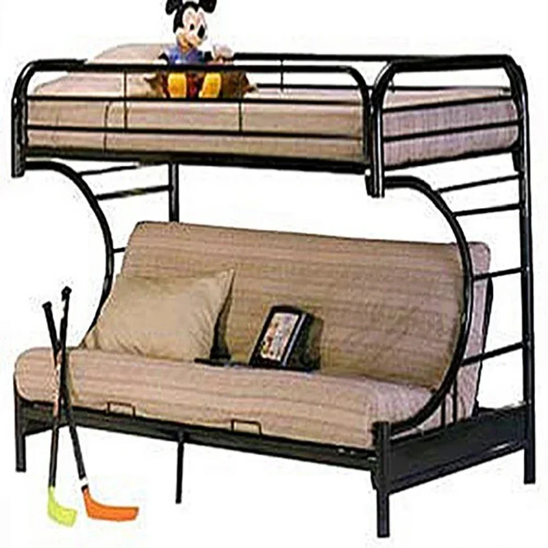 Sofá plegable nórdico, cama de dos pisos, cama madre para niños adultos, cama de hierro, litera superior e inferior, cama con estructura de hierro