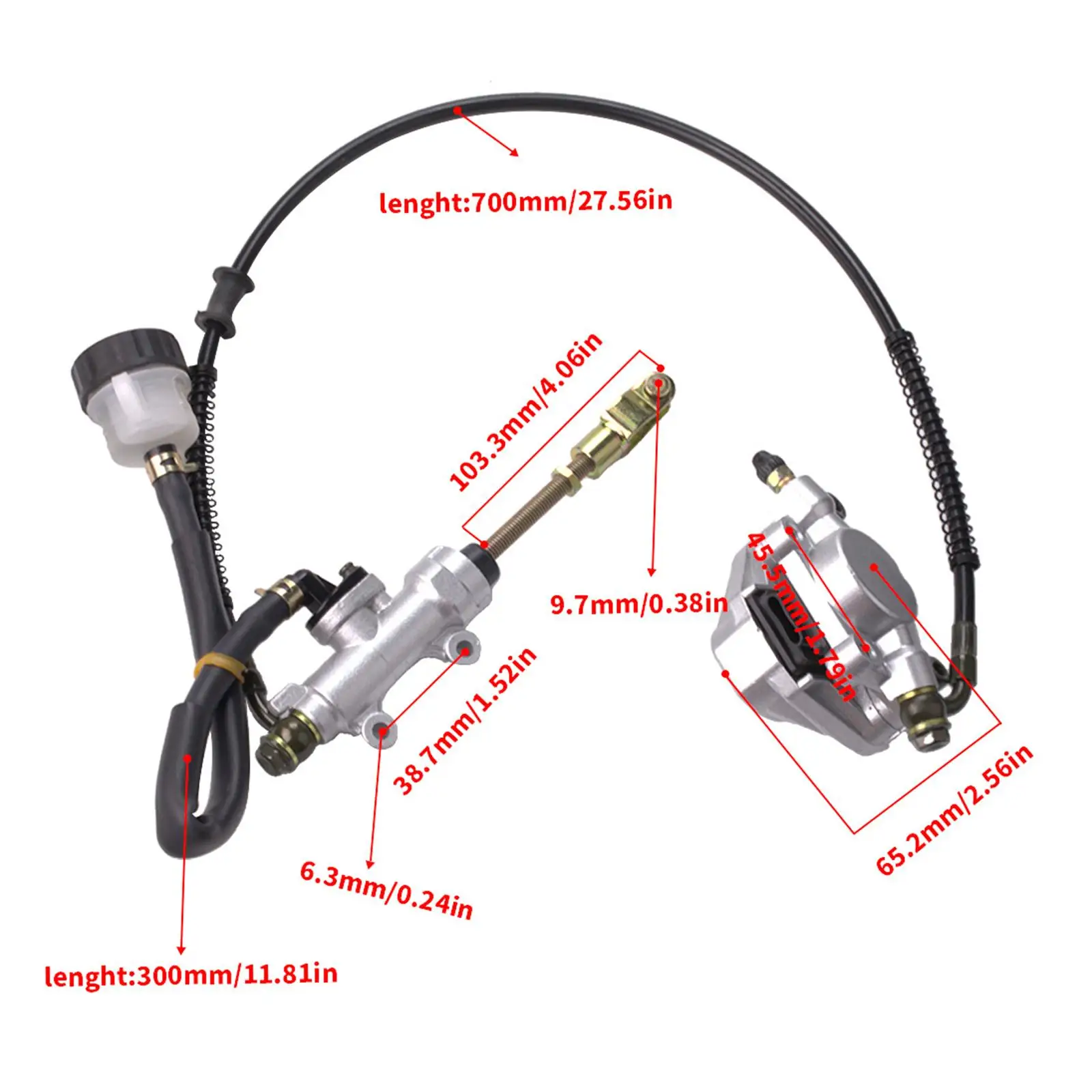 Rem belakang Master kaliper silinder suku cadang Master silinder dan bagian belakang rem cakram Master Caliper untuk 110cc 125cc ATV