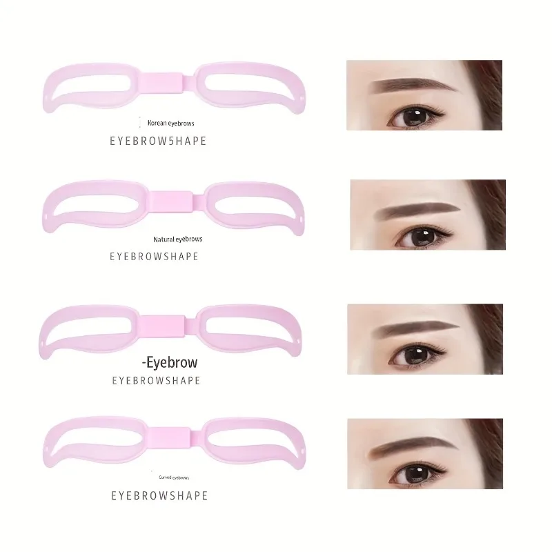 4 Stück verstellbare Abstandshalter für Augenbrauen-Make-up-Vorlagen, wiederverwendbares Schablonenwerkzeug für Anfänger für Augenbrauen-Schönheitsbegeisterte