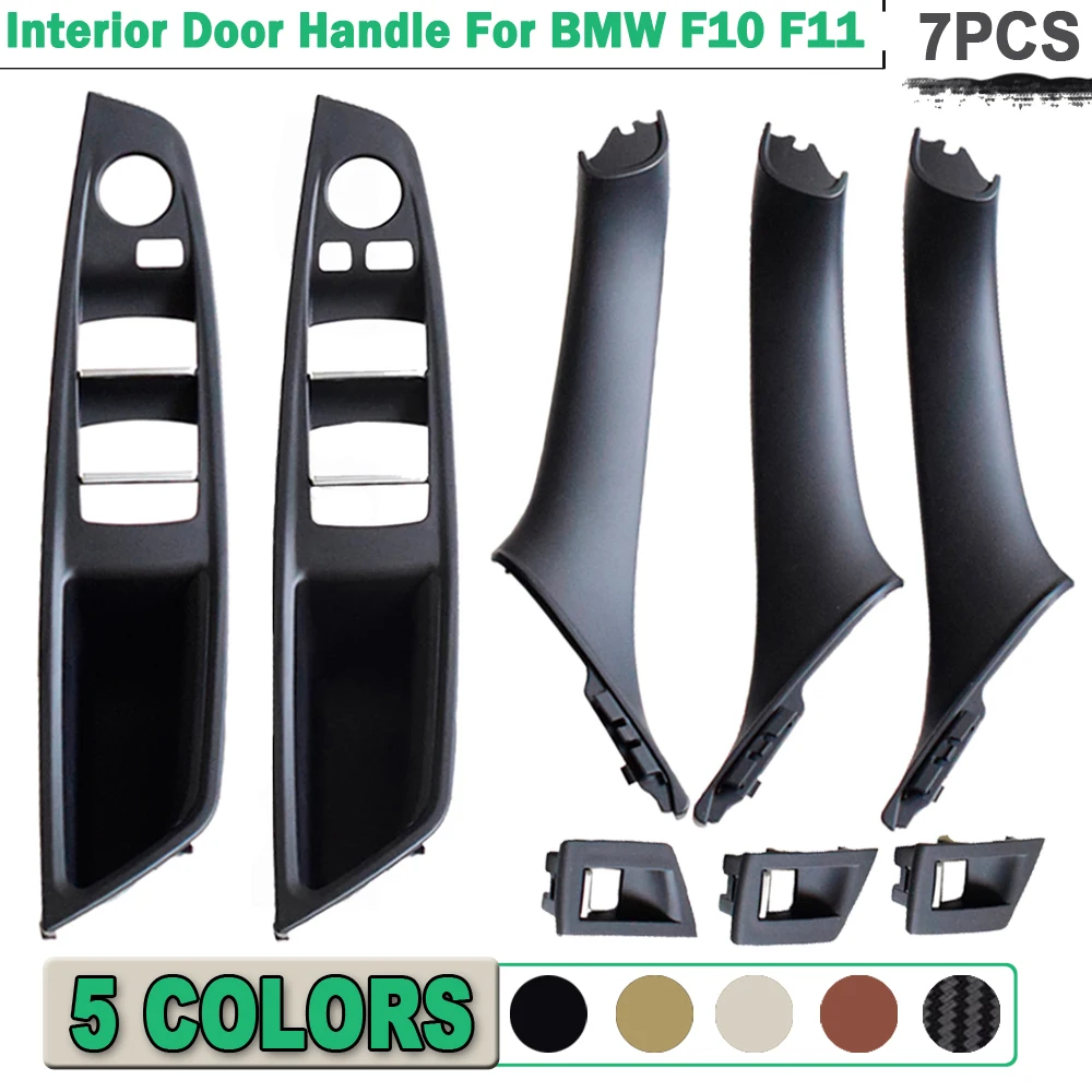 Carbon Fiber LHD Car Interior Door Handle Fit For BMW 5 series F10 F11 520d 525d 530d 535i Inner Panel Pull Trim Cover