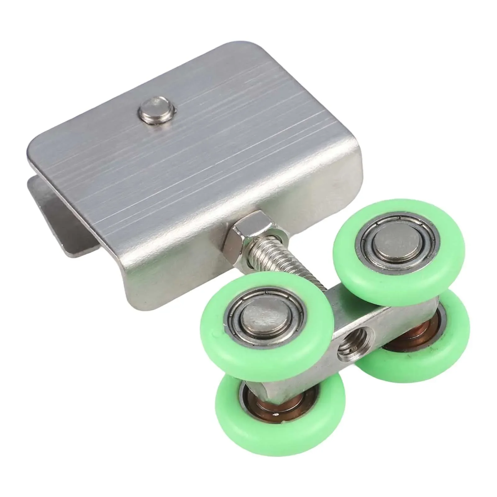 

Sliding Door Hanging Pulley Roller Kit with Four Stainless Steel Wheels for Shower and Folding Doors Includes Screws and Clamps