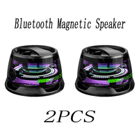 G200 2PCS Bluetooth Magnetic Speaker RGB Mini Sound Box Multifunction Portable Pairing Two Speakers LED Lights Phone Stand Gifts