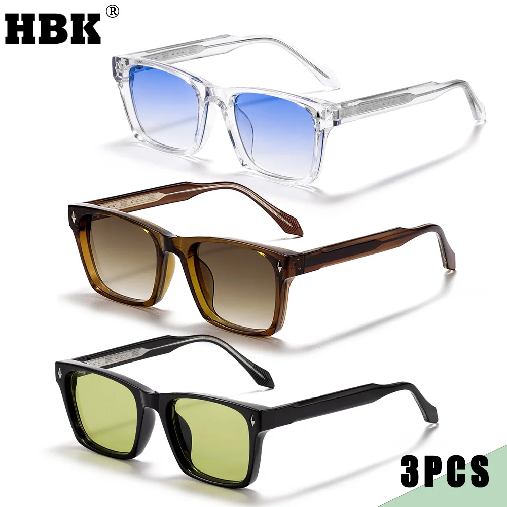 1/2/3 Pcs HBK Wholesale Fashion Men Sunglasses Cellulose Propionate Temple Tips Glasses Women Outdoor Travel Business Glasses