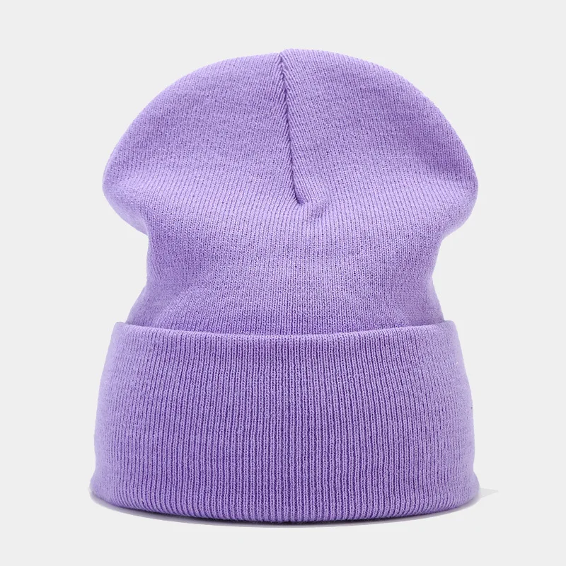 2024 Herbst/Frühling Herren-Tarn-Strickmütze, reine Farbe, elastische Kappe, Unisex, warm, modisch, für Damen, Leisured-Mütze – Detail 13