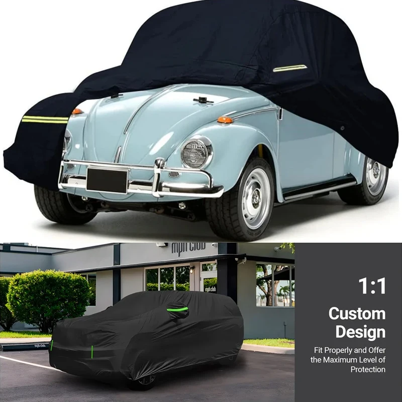 

Car Covers Waterproof For 1960-1980 Volkswagen Beetle Sedan 2-Door Saloon Car with Door Zipper Windproof Strap Anti-Theft Lock