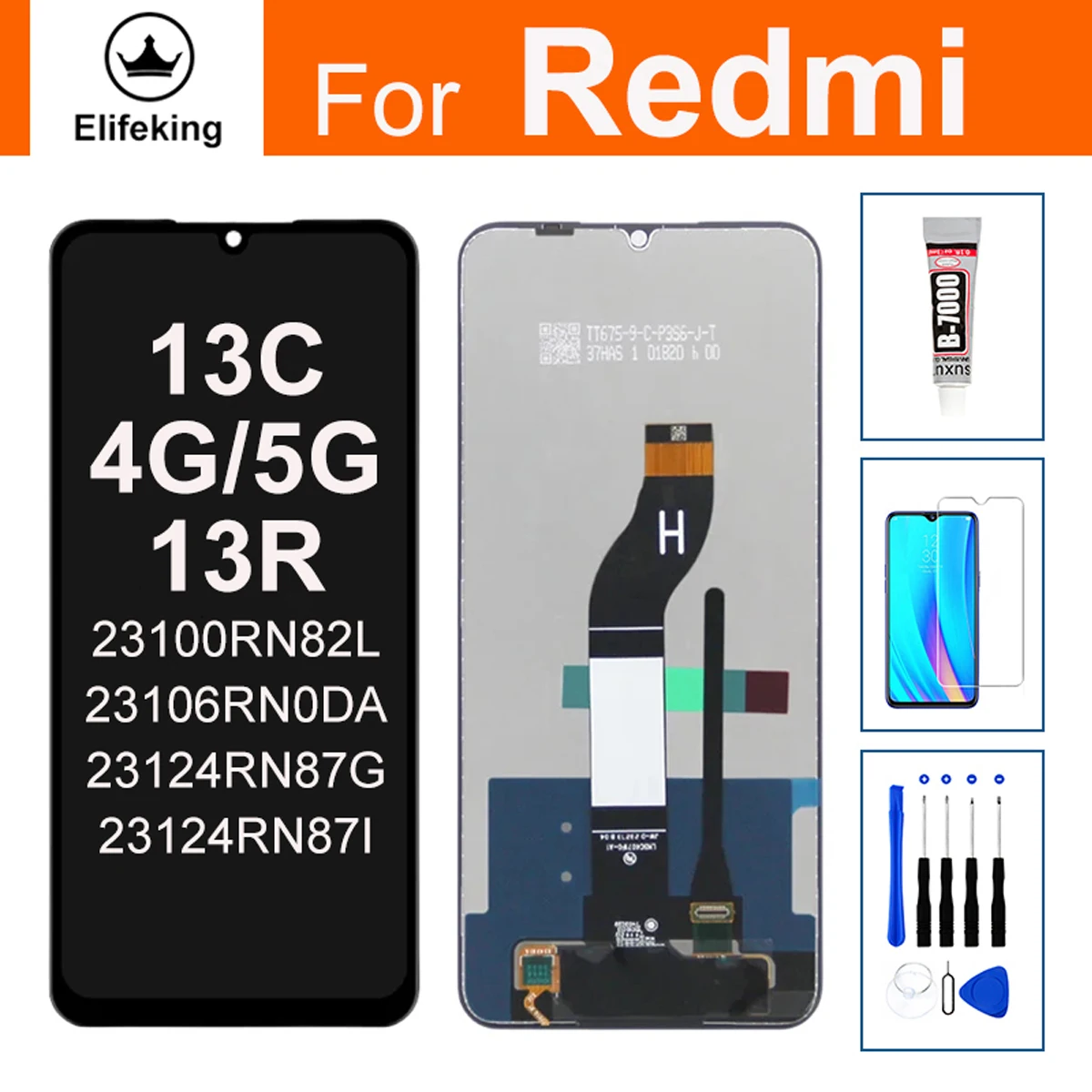 

ЖК-дисплей 6,74 ''для Xiaomi Redmi 13C 13R, ЖК-дисплей с сенсорным экраном для Xiaomi Poco C65 / M6 Pro, 4G, сменный экран в сборе с рамкой