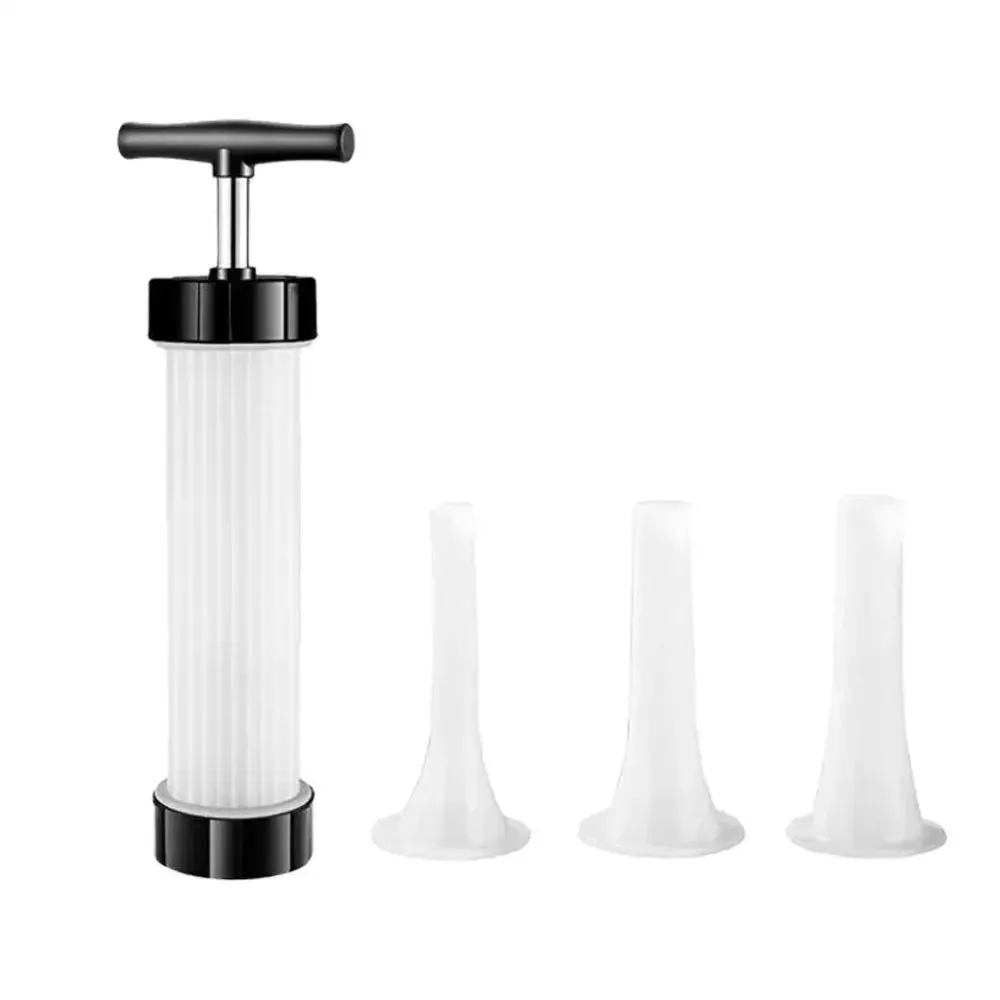 Ręczna maszynka do kiełbas, pionowa maszynka do kiełbas z uchwytem w kształcie litery T i 3 dyszami, domowa maszynka do napełniania kiełbas do kuchni ​