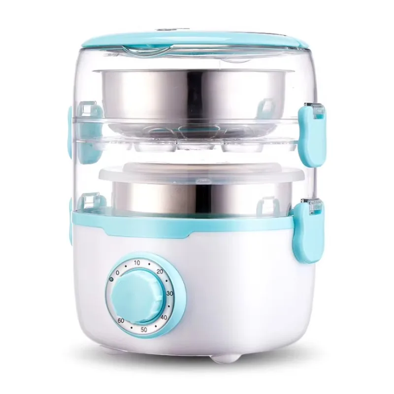 C18  new type 220 V three layer multifunctional portable mini electric steamer stainless steel convenient food steamer