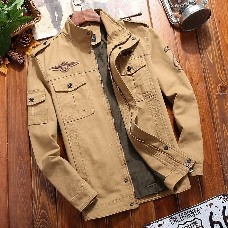 

Men Spring Autumn Cargo jackets men Bomber Jacket Men Casual Windbreaker Jacket Coat New Hot Outwear Slim Military Jacket Mens