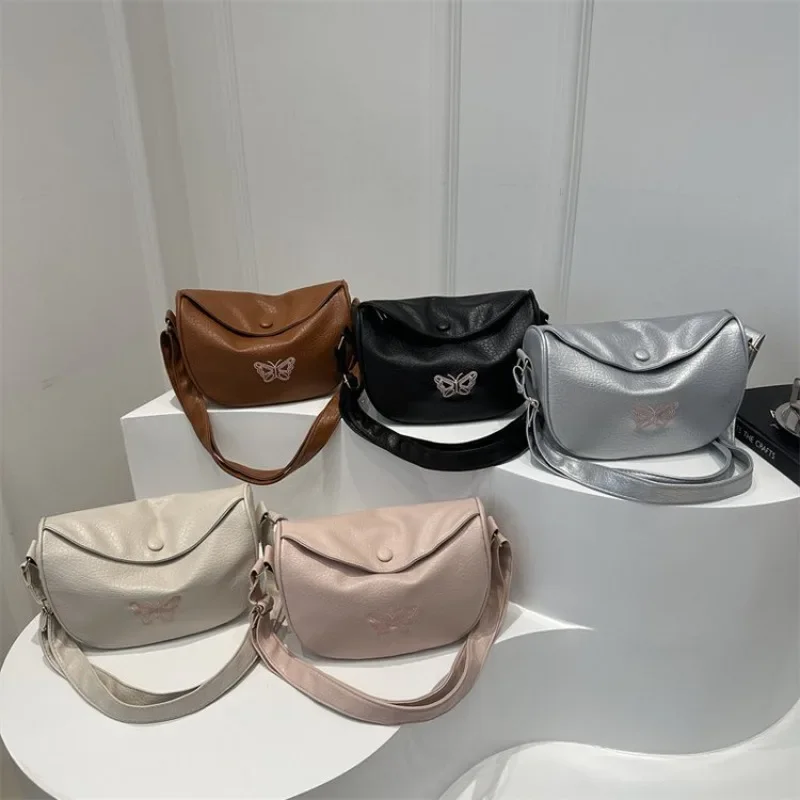 

Elegant Parisian Solid Color Diaper Bags For Ladies High-End Casual Tote Bag Simple Crossbody Bag Luxury Brand Messenger Bag