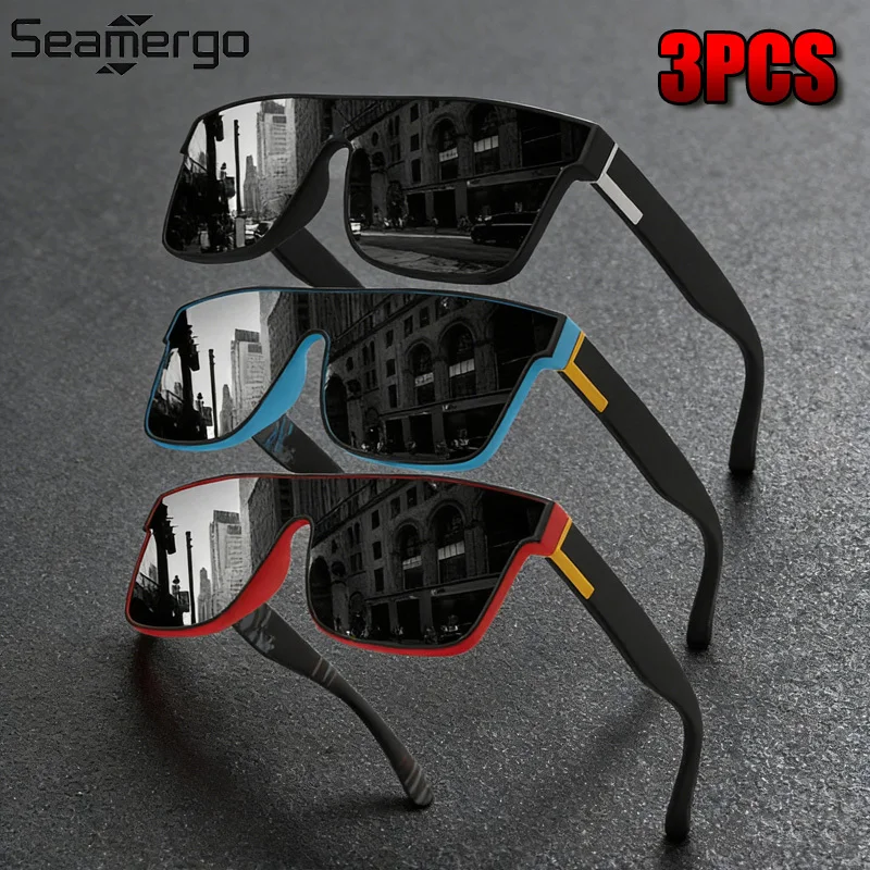 SEAMERGO 3PCS Lässige, modische Sport-Sonnenbrille, UV-beständig, dekorative Damenbrille, angenehm zu tragen, Gentleman