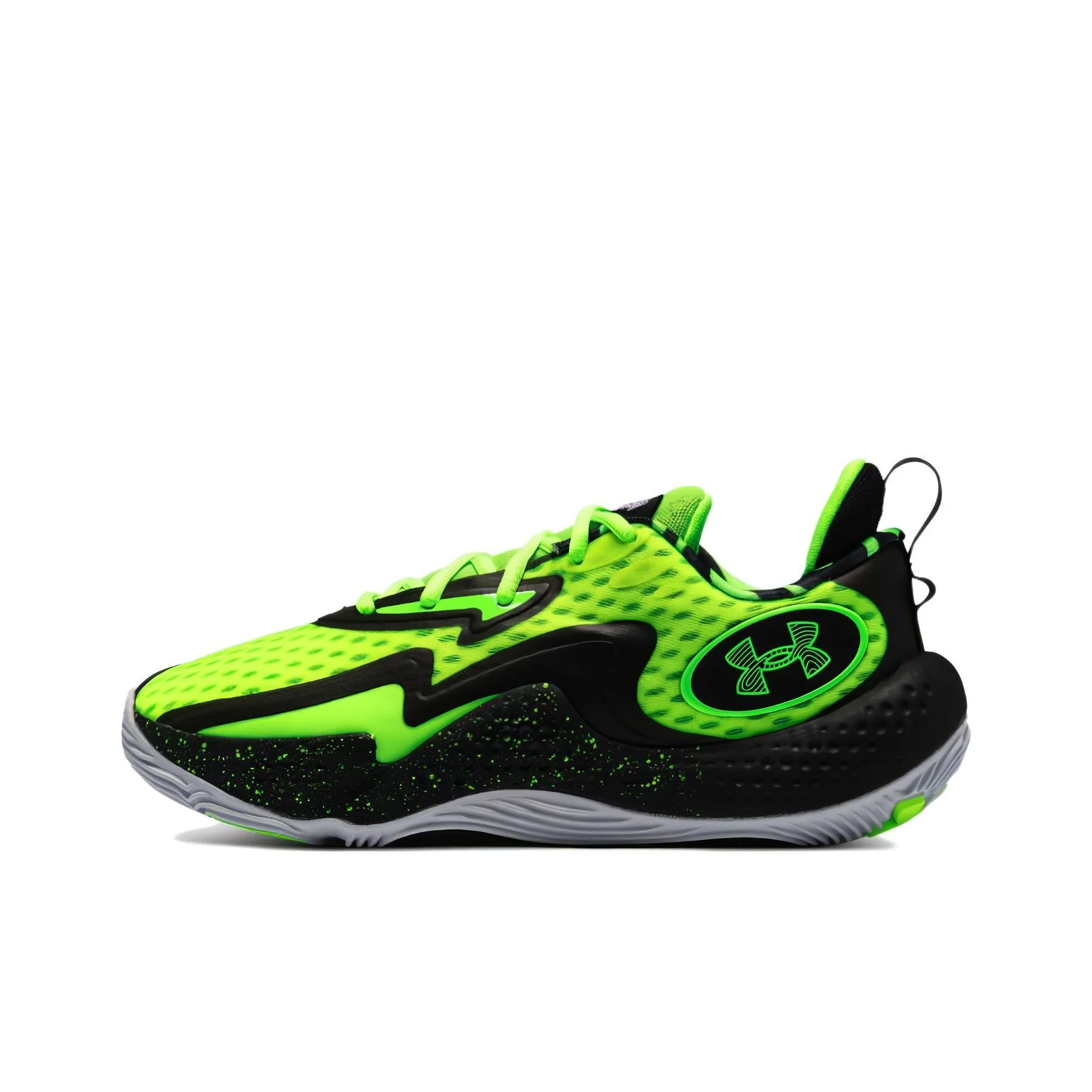 Under Armour Spawn 5 Basketball Shoes Unisex Low Top Black/Green 3026892-001