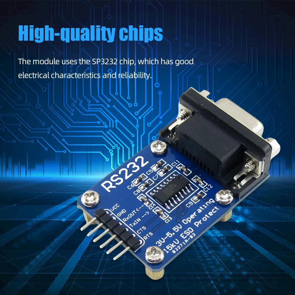 Waveshare RS232 To TTL Module 3V-5.5V RS232 SP3232 Module SP3232 Chip RS232 To TTL Serial Strip Cable DB9 To TTL Converter Board