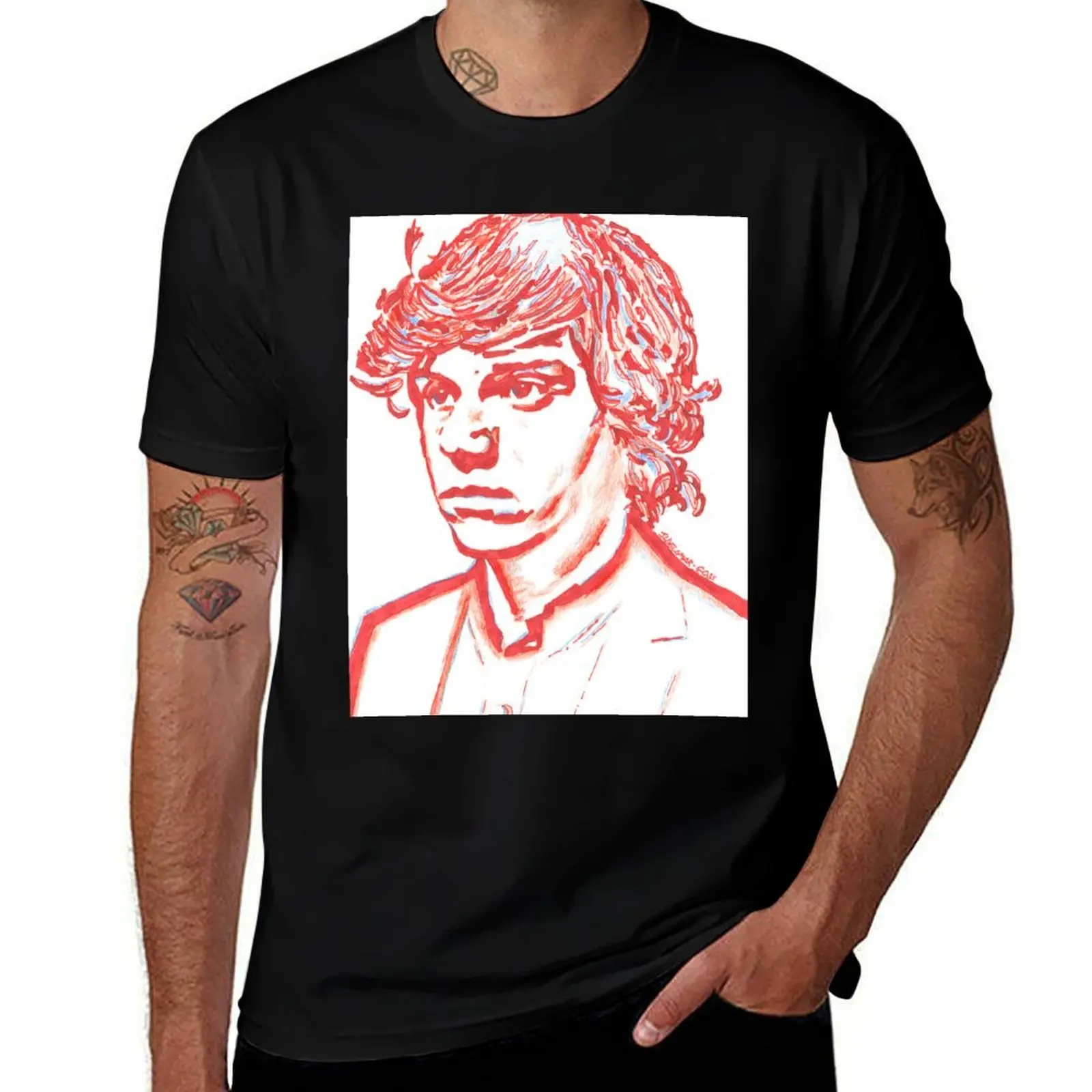 

Evan Peters Likeness T-Shirt Sports Casual Short Sleeve Cotton Tee