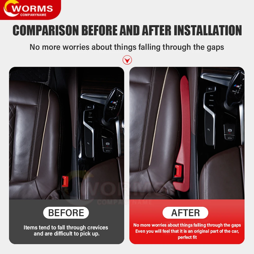 Car Seat Gap Filler Universal PU Leak-proof Filling Strip Anti-Drop Seat Gap Strip With Hole Car Decor Auto Interior Accessories